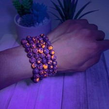 Yooperlite Beads Bracelet UV Emberlite Glowing Fire Rock Stone Bracelet Gifts