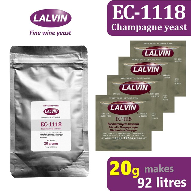 5 X Lalvin Ec 1118 5g Sachet Champagne Sparkling Wine Cider Yeast Elderflower For Sale Online Ebay
