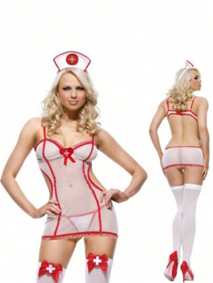 Unterwäsche Uniform Chemise von Sexy Krankenschwester Krankenschwester + Schleife + String Cosplay
