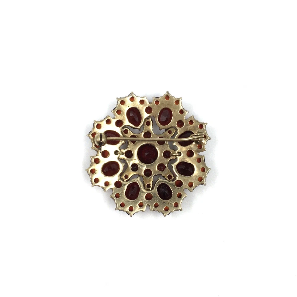 Broche de oro amarillo de 8kt joyería de granate de oro 333 broche de granate... - Imagen 3 de 4