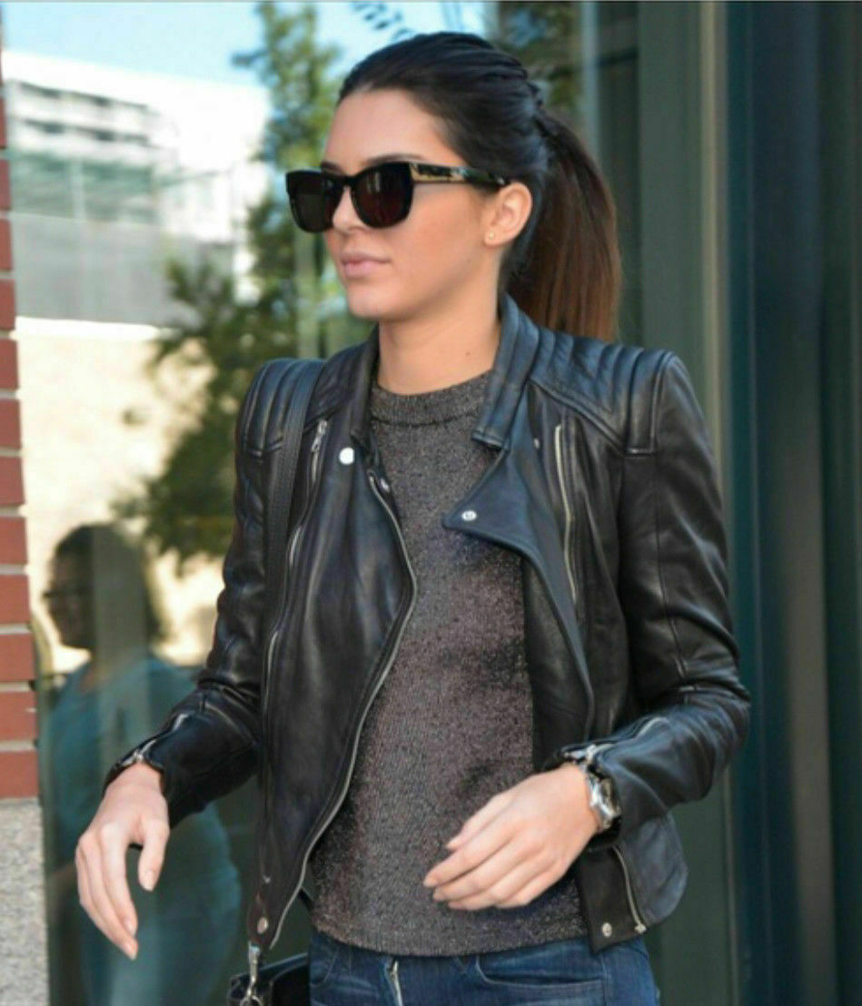 ZARA BLACK REAL LEATHER SHOULDER BIKER ZIP JACKET KENDALL ZARA BLACK REAL LEATHER SHOULDER BIKER ZIP JACKET KENDALL