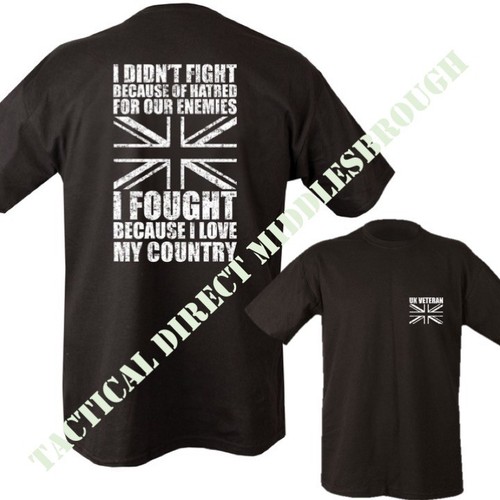 T-SHIRT MENS S-XL VETERAN UNION JACK 