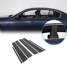 Carbon Fiber Center Window Post Pillar Trim Sticker For Infiniti G37 G35 2007-13