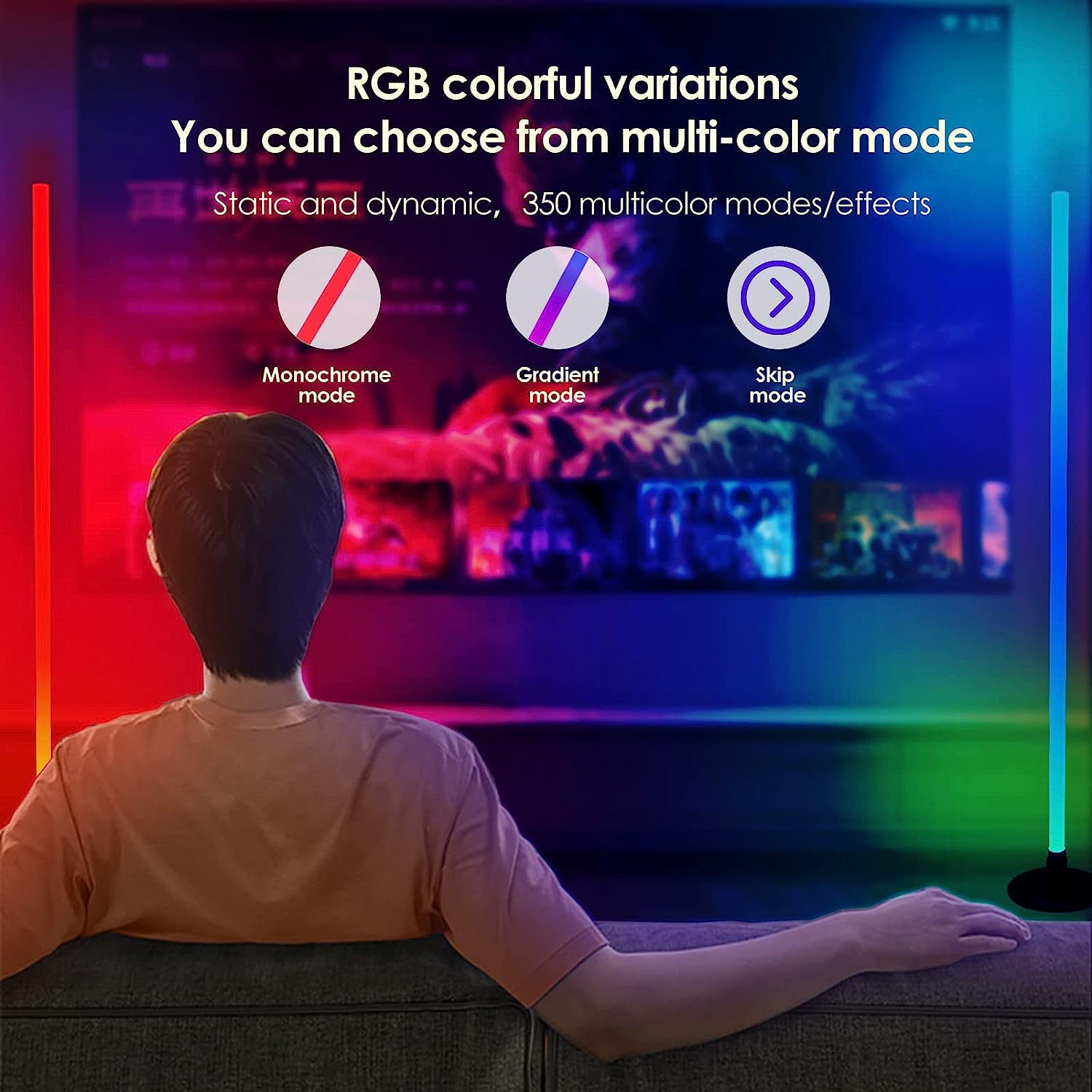 Dimmable RGB Color Changing LED Modern Floor Lamp Living Room Controlled NEW eBay