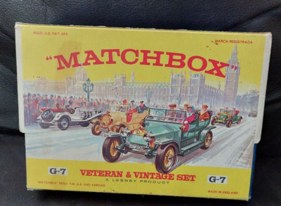 MATCHBOX / MODELS OF YESTERYEAR - G 7 GIFT SET OF 5 MODELS -1965 PICTURE BOX VG