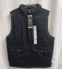 WP WEATHERPROOF Men's Workwear Vest Size Small Black Full Zip Quilted Sherpa