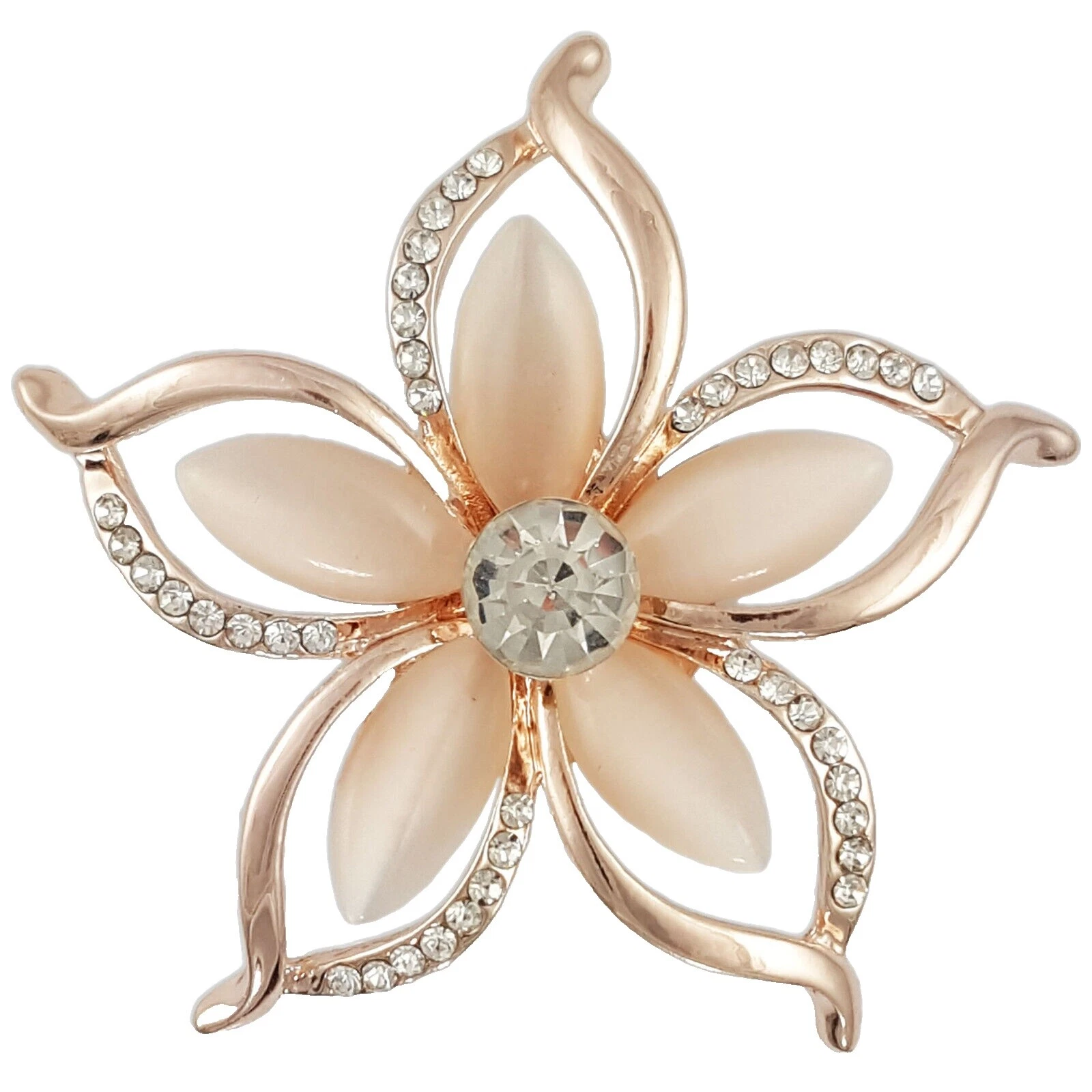 Cristal folheado a ouro rosé Broches Moda