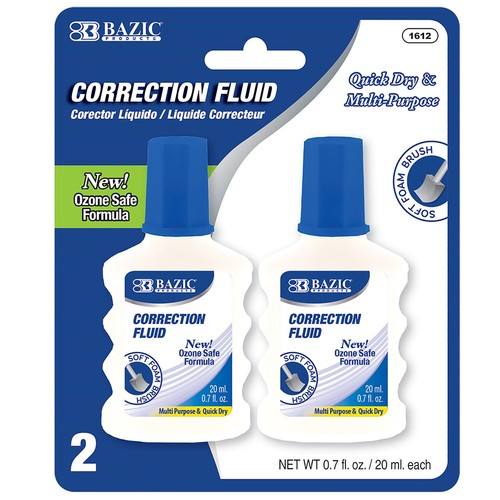 BAZIC 0,7 FL OZ (20 ml) liquide correcteur avec brosse en mousse (2/pk), paquet de 24 - Photo 1/8