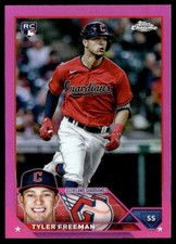 TYLER FREEMAN 2023 TOPPS CHROME PINK REFRACTOR RC CLEVELAND GUARDIANS #16