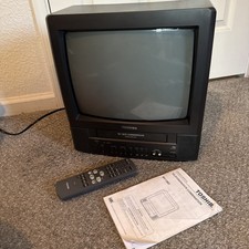 Toshiba MV13M3 13" CRT TV VCR Combo Retro Gaming VHS Player Remote Works READ