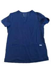 Women  s FIGS Navy Blue Scrub Top Shirt Size Small EUC 3