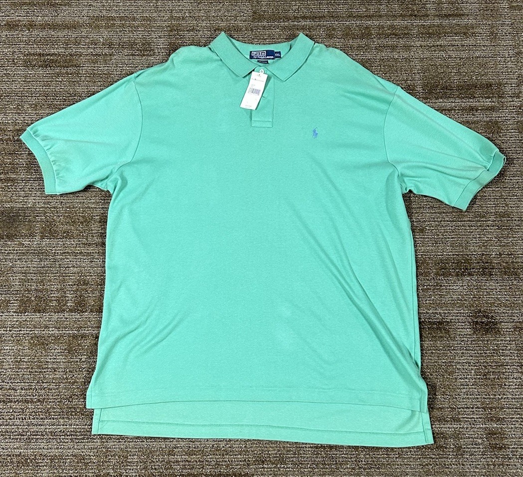 Polo Ralph Lauren Vintage Green/Blue Polo Size XXL Brand New With Tags