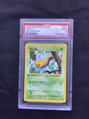 Weedle (1st Edition) graded PSA 9 for sale on eBay