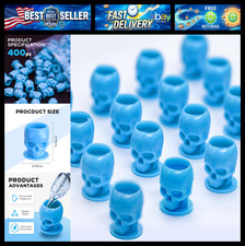 400pcs Skull Tattoo Ink Caps Urknall Tattoo Ink Cups with Base Plastic Tattoo Ca