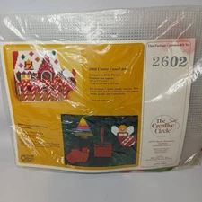 The Creative Circle "Candy Cane Lane" Plastic Canvas Stitch Kit  #2602 Vtg 1984