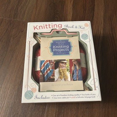 NEW The Knit Simple Knitting Projects Book & Kit  Package