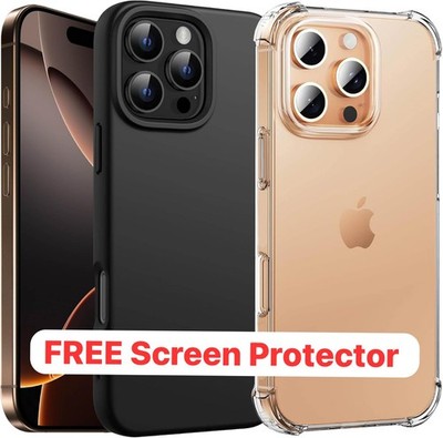 Hülle mit Displayschutz für iPhone 17 16 15 14 13 12 11 Pro Max Clear Case UK