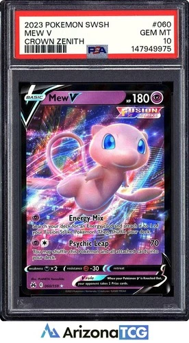 Pokemon 2023 Mew V 060/159 Fusion Strike Crown Zenith GEM MINT PSA 10