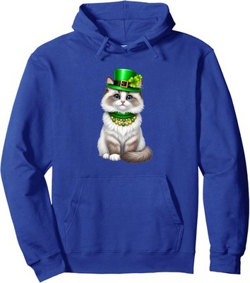 Ragdoll Cat Leprechaun Shamrock Fun Unisex Hooded Sweatshirt