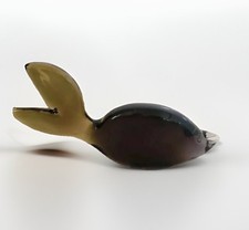 Vintage Glass Fish Whale Brown Sculpture Solid Art 9” Anglers Gift