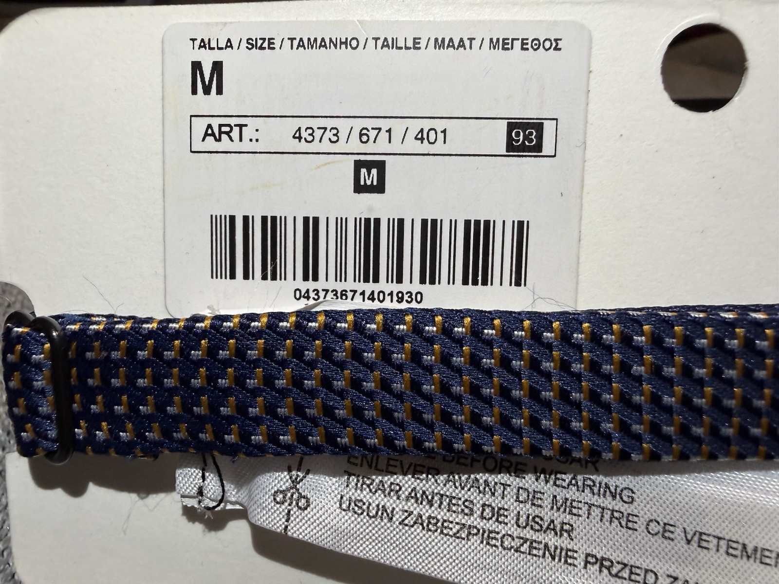 Zara Men's Blue Gold Geometric Woven Polyester Bow Tie Size M 4373/671/401 thumbnail 6