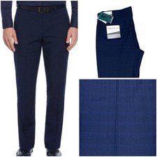 Perry Ellis Portfolio Men 36/29 Modern Fit Dress Pant Passion BlueWindowpane New