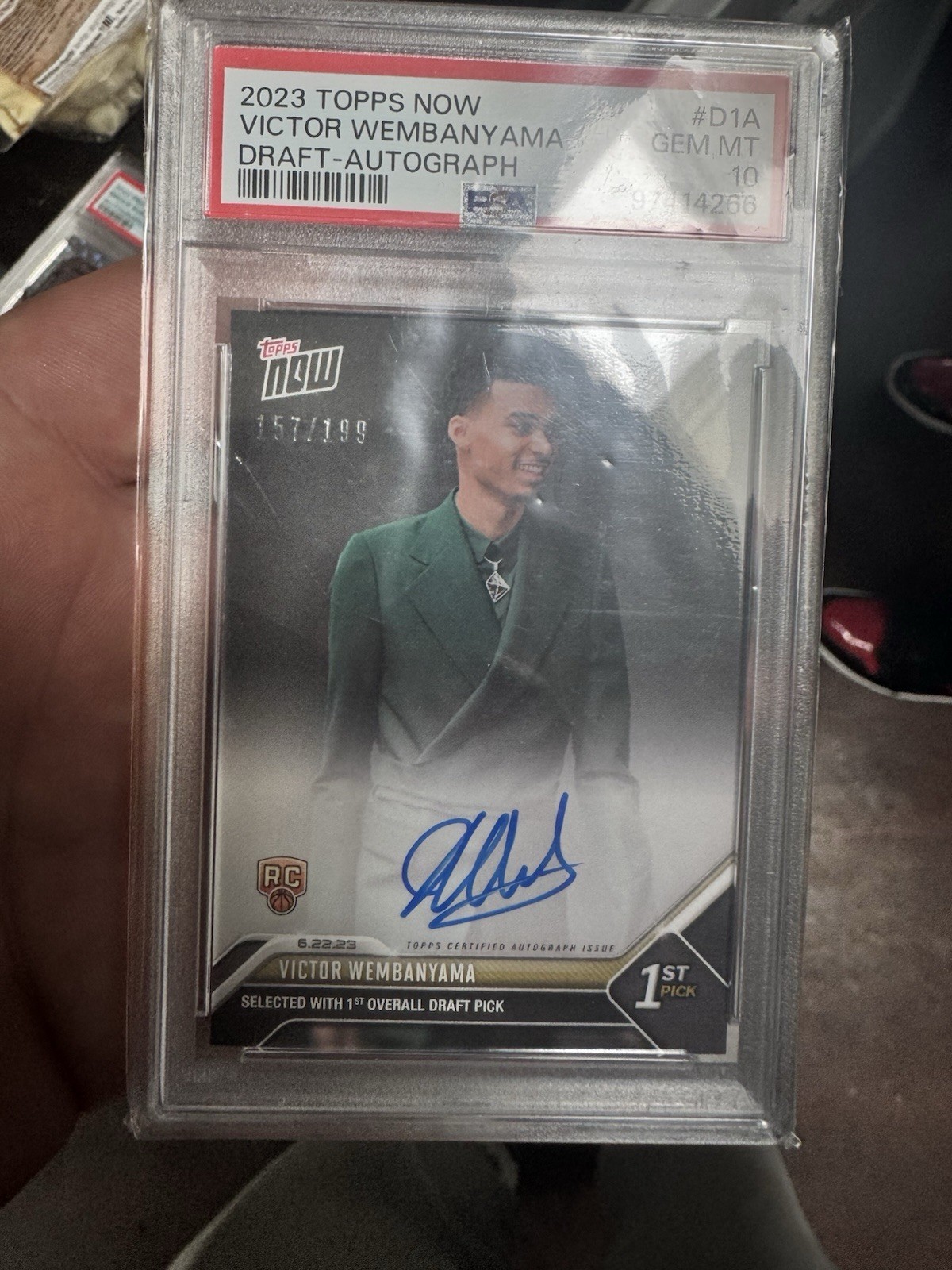 2023 Topps Now Victor Wembanyama Draft Auto Psa 10 Gem Mint 157/199
