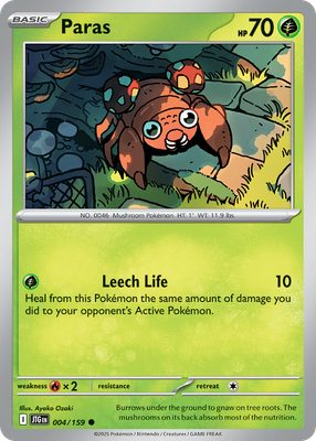 Paras 4/159 Common | Journey Together | Pokemon Card | eBay