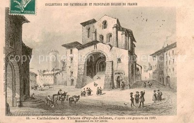 Thiers 63 Puy-de-Dome Cathedrale de Thiers d apres une gravure de 1848