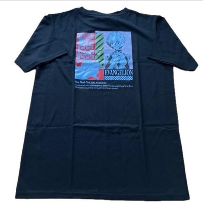 Neu unbenutzt M Herren Evangelion Rei Ayanami Polyester Baumwolle schwarz T-S...