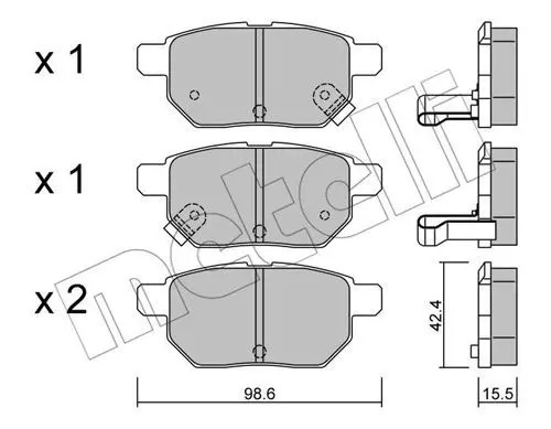 Pastiglie freno 22-0746-0 METELLI per ASTON MARTIN TOYOTA DR SUBARU EVO
