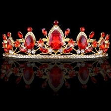 Red Queen Crown Princess Tiaras for Women - Birthday Headband - Hair Red