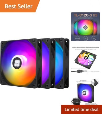 TL-C12C-S X3 CPU Fan 120mm ARGB Case Cooler Fan, 4pin PWM Silent Computer Fan...