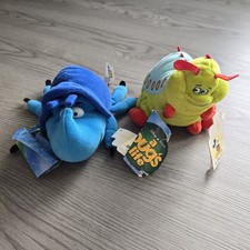Disney Bugs Life Mini Bean Bag Dim Beetle Heimlich Caterpillar Plush New Tags