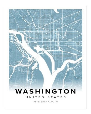 Washington Stadtkarte Wandkunst Modernes Urbanes Design Stadtkarte Wan