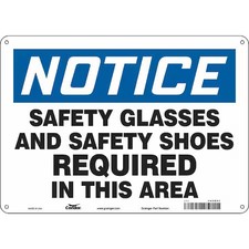 Condor 468R82 Safety Sign, 10 In Height, 14 In Width, Polyethylene, Horizontal