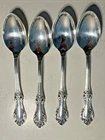 International Silver Wild Rose Sterling Spoons 6 Inches 32 Grams Each Set of 4