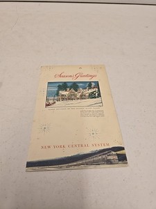 Vintage New York Central System Railroad 1949 Knickerbocker Christmas Menu