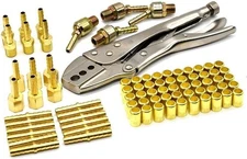 Interstate Pneumatics H4FK Hose Repair Kit with Crimp Tool (For 3/16", 1/4")