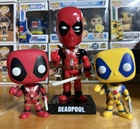 Funko Lot: Deadpool x2 (Red and Yellow) Pop #112  & Wacky Wobbler Loose / OOB