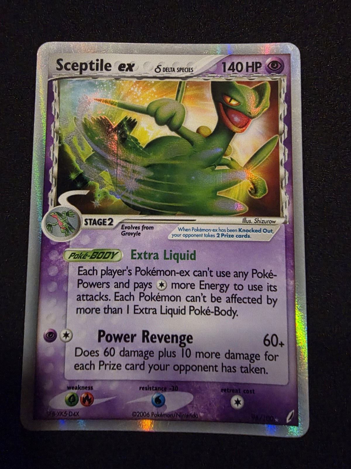 Pokémon Sceptile ex 96/100 EX Crystal Guardians Delta Species Holo HP Card