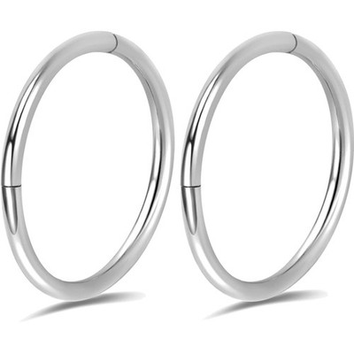 2Pcs Titanium Nose Rings 20G 18G 16G Nose Rings Hoops Diameter 5mm to 12mm Ro...