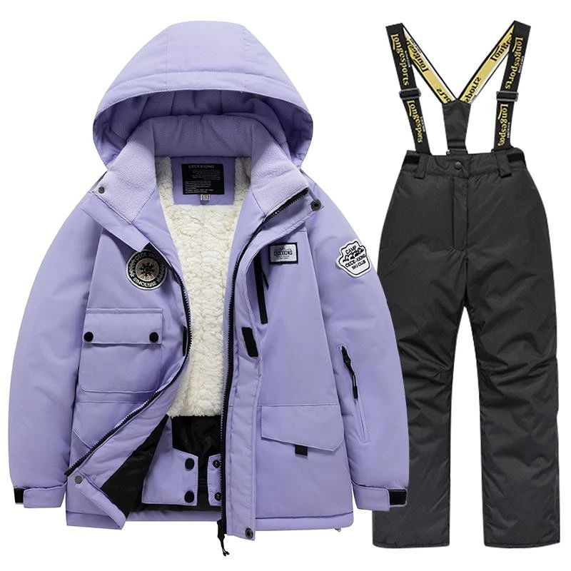 Kids Ski Suit Boys Girls – Thick Waterproof Warm Snow Outfit for Children - Image 4 of 4