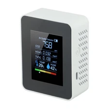 Air Quality Monitor 5in1 Indoor  Carbon Dioxide Detector Formaldehyde HCHO TVOC