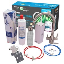 FilterLogic Bali Brushed Steel 3 Way Tap w/ 3M Filter System & a 3M Water Bottle