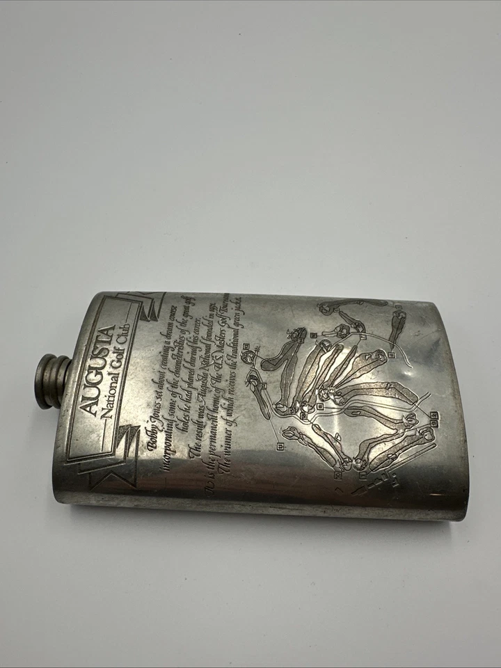 DE COLECCIÓN AUGUSTA NATIONAL GOLF CLUB FRASCO DE PELTRE MUY RARO MASTERS GOLF Foto 4 de 4