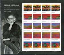 US  Scott# 5688-5692 -- George Morrison Pane of 20 Forever Stamps (MNH)