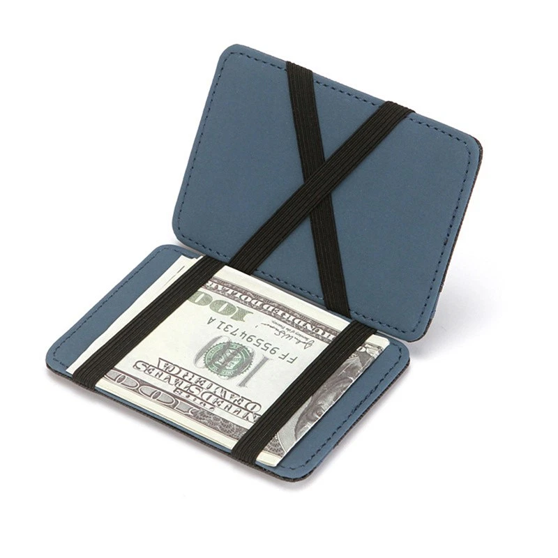 Thin PU Leather Women Men Magic Wallets Mini Short Business Credit Card Holder - Bild 2 von 4