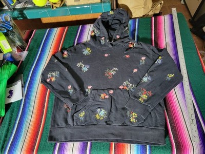 Erdem x H&M Women's Hoodie Floral Flower Embroidery Black Size Medium 