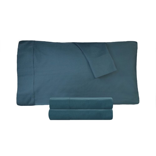 100% Cotton Percale 300 Thread Count Solid Deep Pocket Bed Sheet Set - Picture 7 of 73